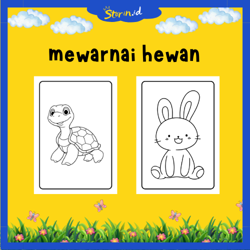 

STORIN - Kertas Gambar Mewarnai / Tema Hewan / Kertas Mewarnai Anak PAUD TK SD / COLORING / A4