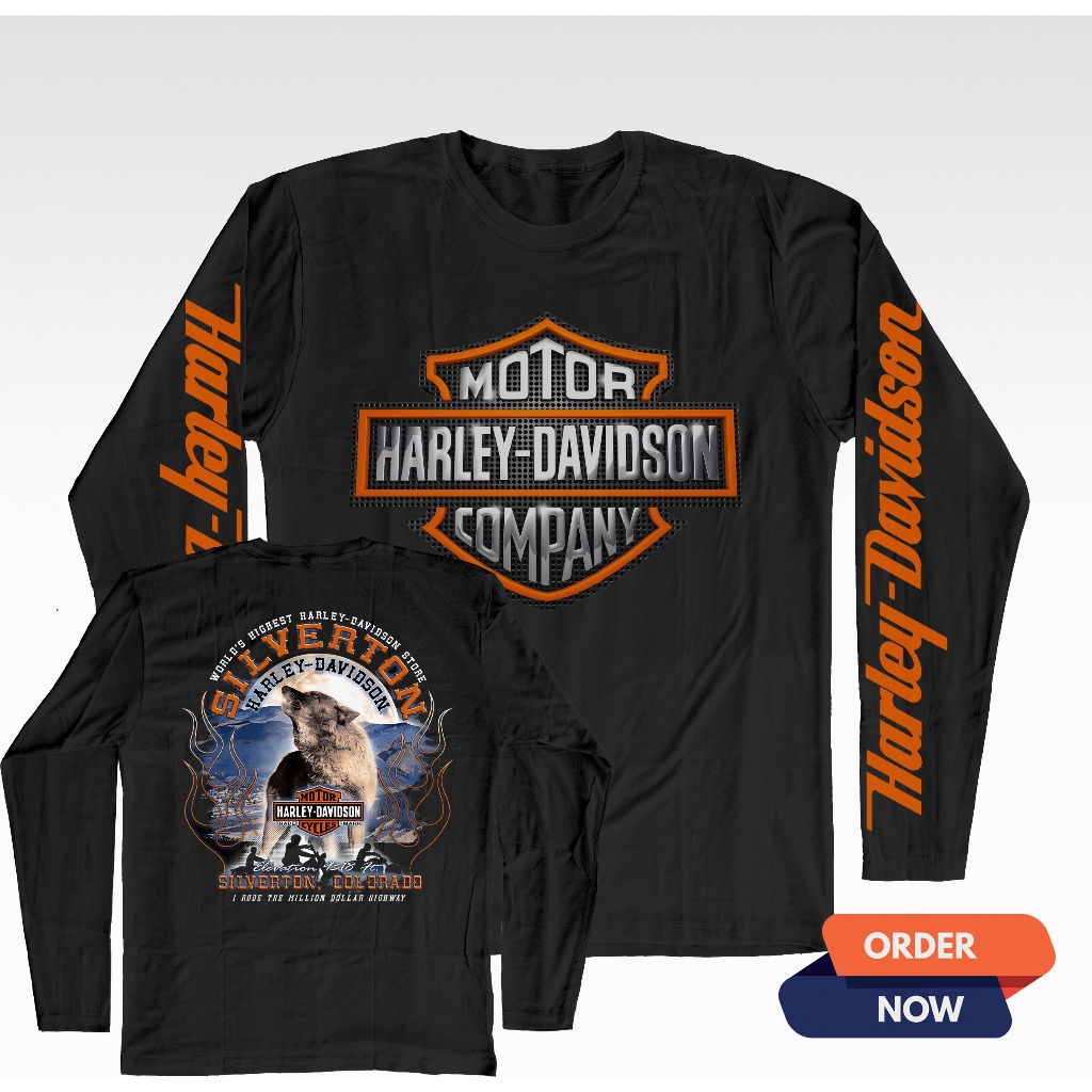 KAOS LENGAN PANJANG HARLEY DAVIDSON BAJU TOURING RIDING ADVENTURE PREMIUM COTTON MENYERAP KERINGAT C