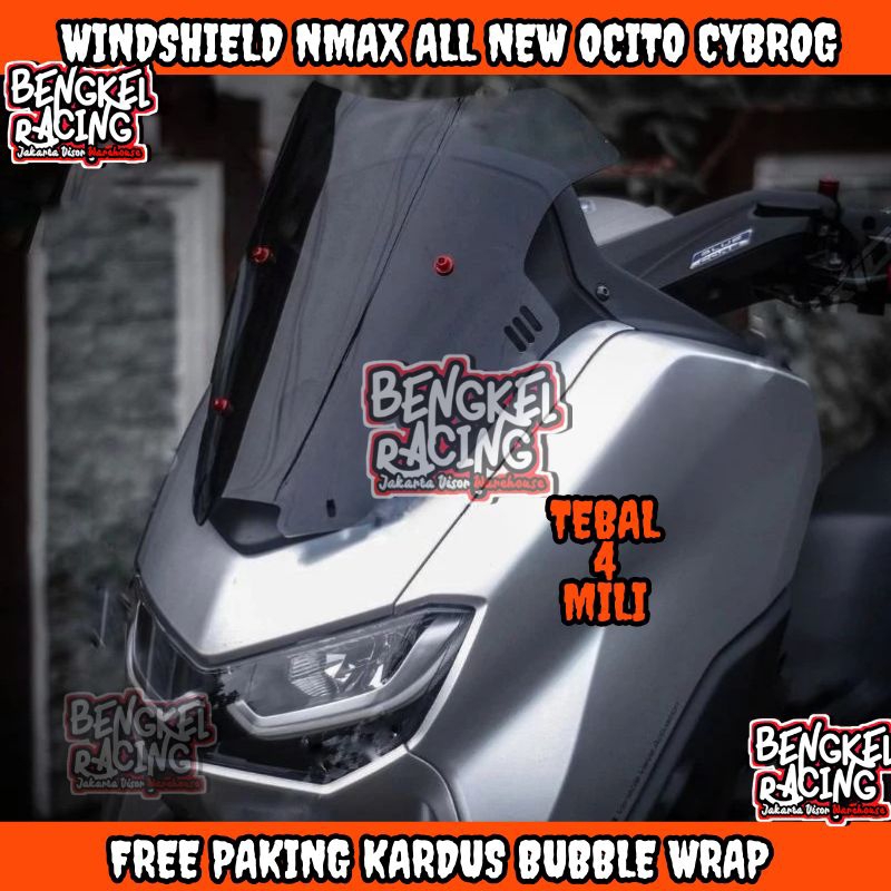 Windshield Nmax all new 2020 / 2021 Ocito Cyborg TEBAL 4 MILI. Visor Nmax new ocito cybrog