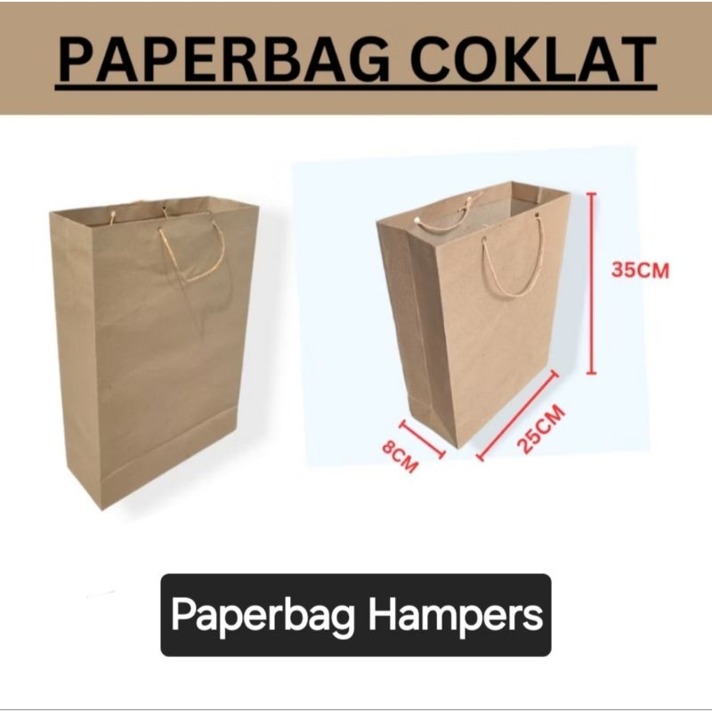 

Tambah Paper Bag Coklat Untuk Hampers Ukuran 35x25x8