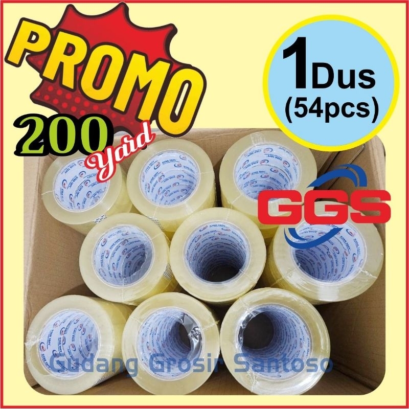 

54Roll 1Dus/Karton Lakban Bening/Coklat 200Yard