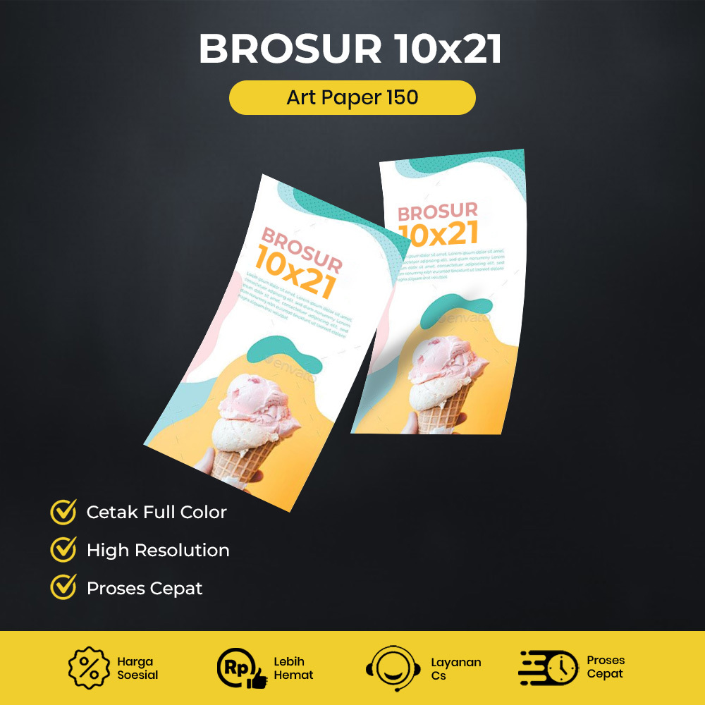 CETAK BROSUR 10 x 21 cm ART PAPER 150 FLYER BROSUR PROMOSI PRINT 1 SISI MURAH & CEPAT | GROSIR