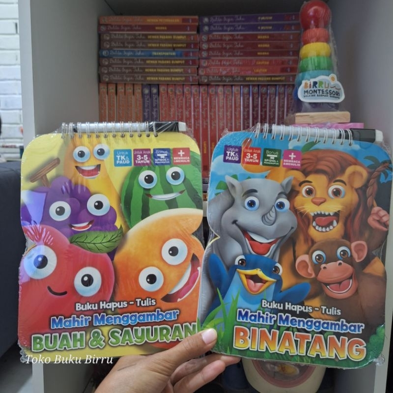 

Buku hapus tulis Wipe clean book / Mahir menggambar binatang/ Mahir menggambar buah dan sayuran