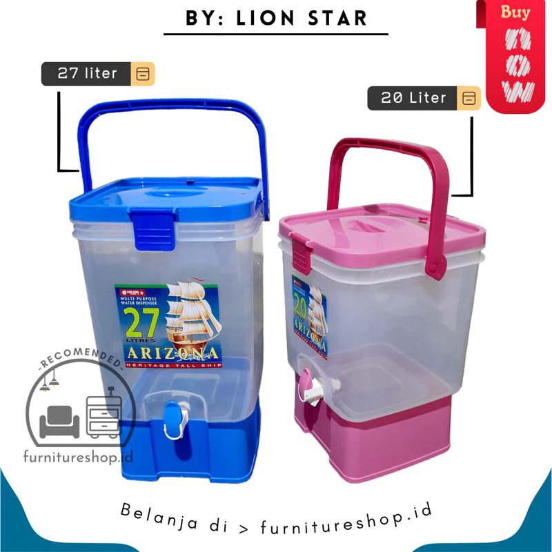 Lion Star Arizona - Water Dispenser 20 Liter & 27 Liter + Kran / Drink Jar