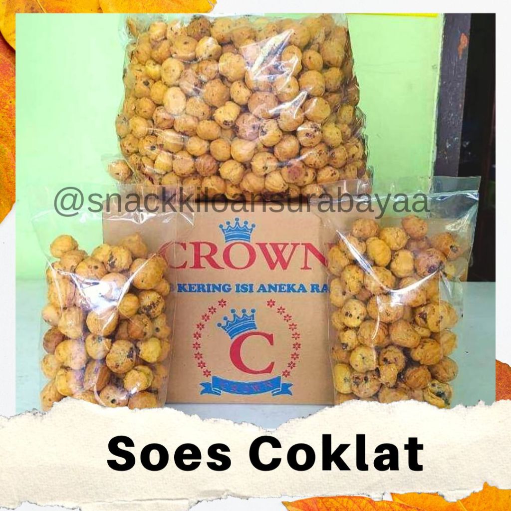 

Soes Coklat 1 BALL ( 2KG )/ Soes Isi Coklat Crown/ Snack Kiloan Murah/ MAK E DOR