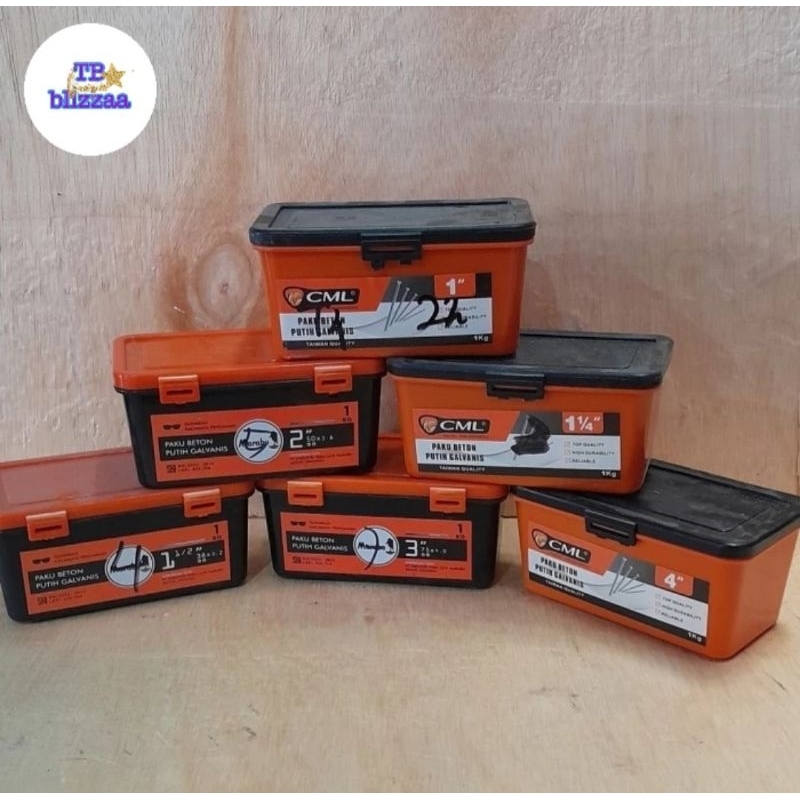 Paku Beton Dus 1kg Paku Beton Putih 2.5cm / 3cm/ 4cm /5cm / 7cm /10cm Kotak 1kg