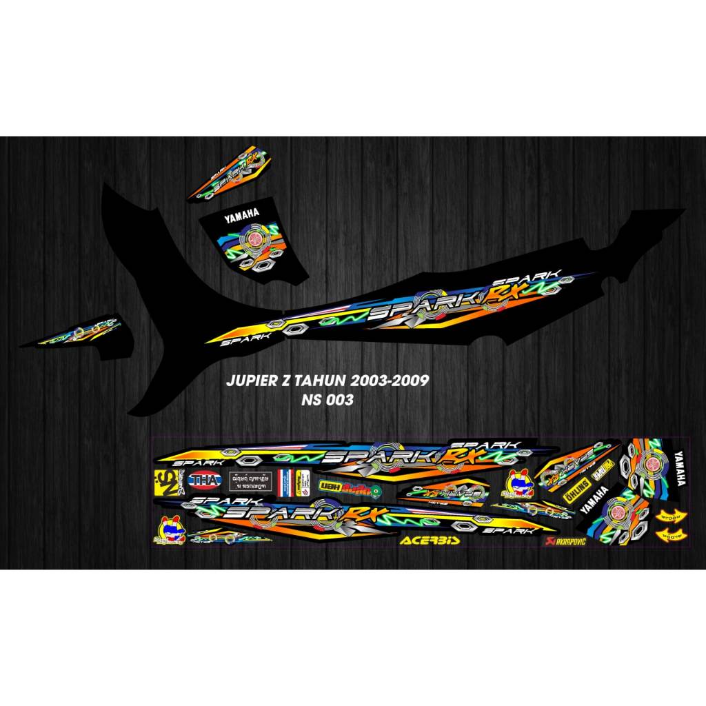 STIKER STRIPING VARIASI MOTOR YAMAHA JUPITER Z LAMA BURHAN TAHUN 2003-2009 GRAFIS MOTIF 003