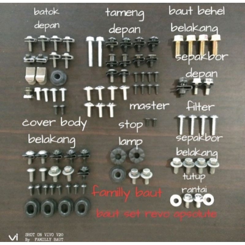 baut lengkap full body revo absolute dan revo fit
