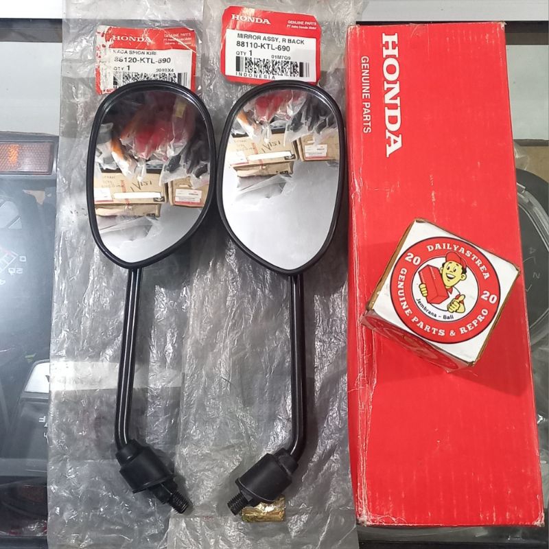KACA SPION KANAN KIRI HONDA SUPRA FIT NEW KIRANA REVO 100 LAMA ORIGINAL ORI AHM 88120-KTL-690