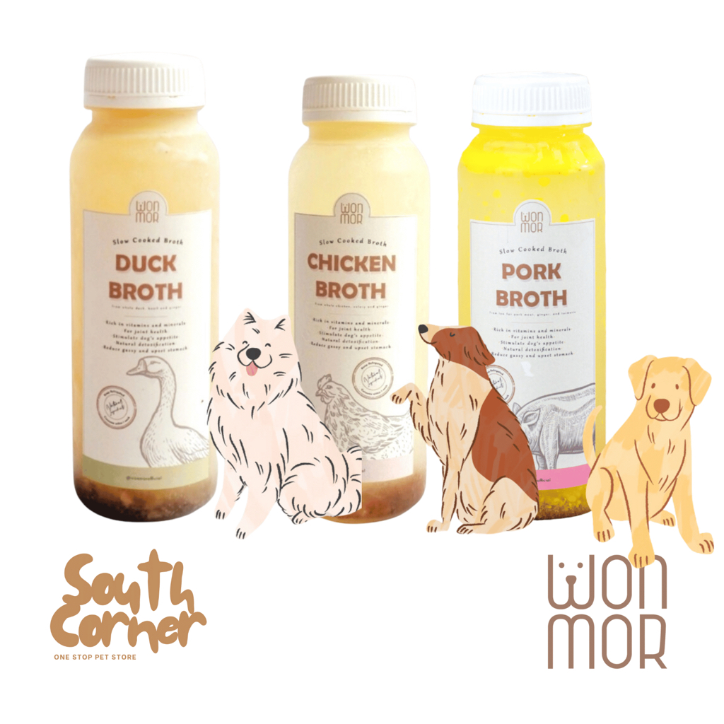 WONMOR BROTHS- makanan anjing- duck broth/chicken broth/pork broth 250Ml
