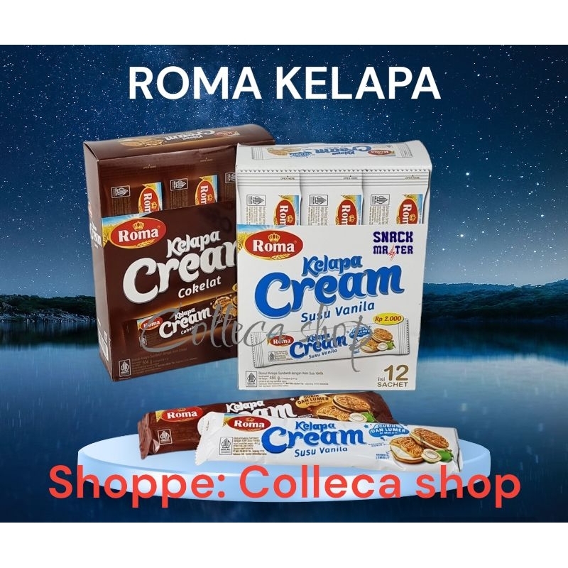 

Roma kelapa cream coklat dan vanila 12pcs