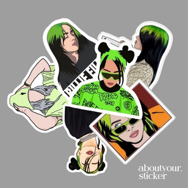 

sticker BILLIE ELISH vol 2 6pcs ANTI AIR / TERMURAH / COD