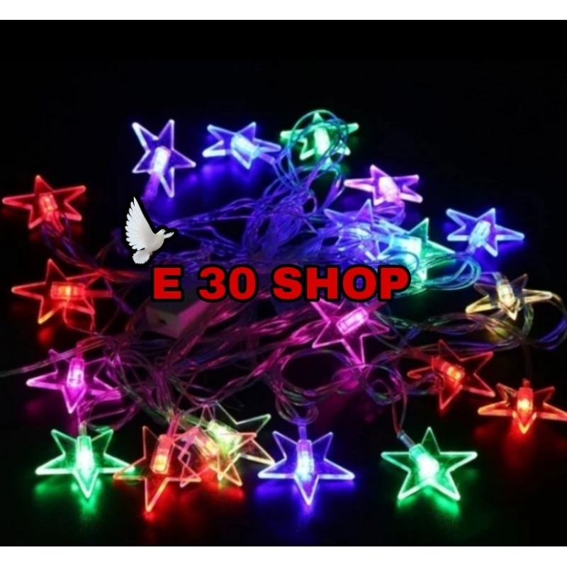 Lampu Natal Hias Led Bintang Gantung TumblerRGB Rainbow Warna Warni