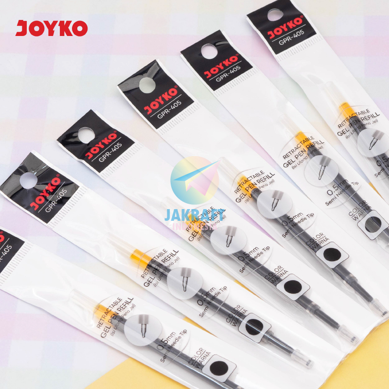 

(1 Pcs) Refill Isi Ulang Segala Pulpen Gel Pen Klik Ujung Jarum Klik JOYKO GPR-405 Tebal 0.5 mm Semi Needle Hitam Black Tip Anti Macet Luntur Retractable