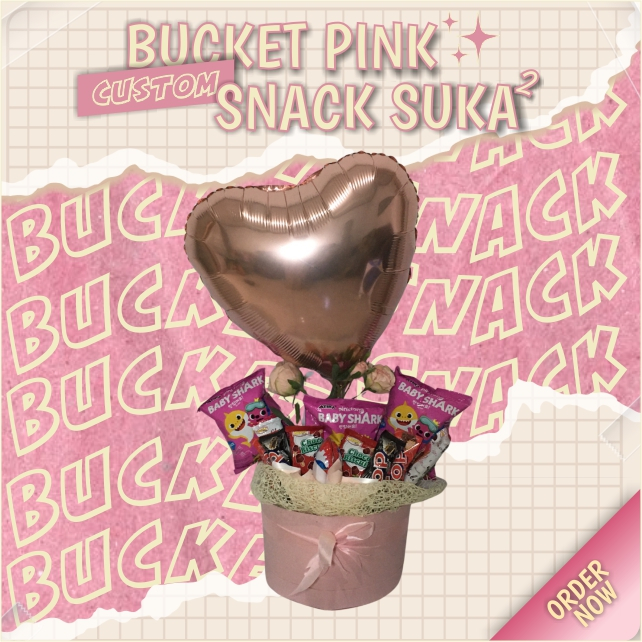 Bucket Snack Tabung Love (Custom) Snack Random