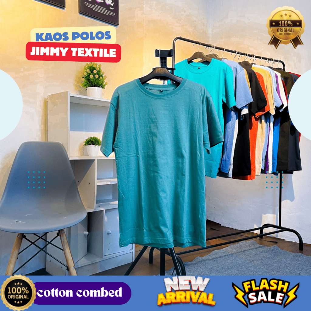 (TERMURAH) Kaos Polos - HIJAU TOSCA TUA - Cotton Combed 30s - jimmy textile - 100% cotton