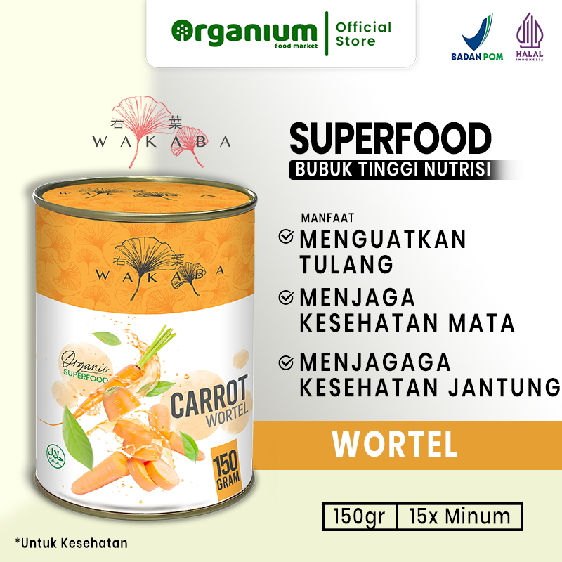 WAKABA Superfood Wortel , Suplemen kesehatan bubuk tinggi nutrisi dan vitamin - 150g