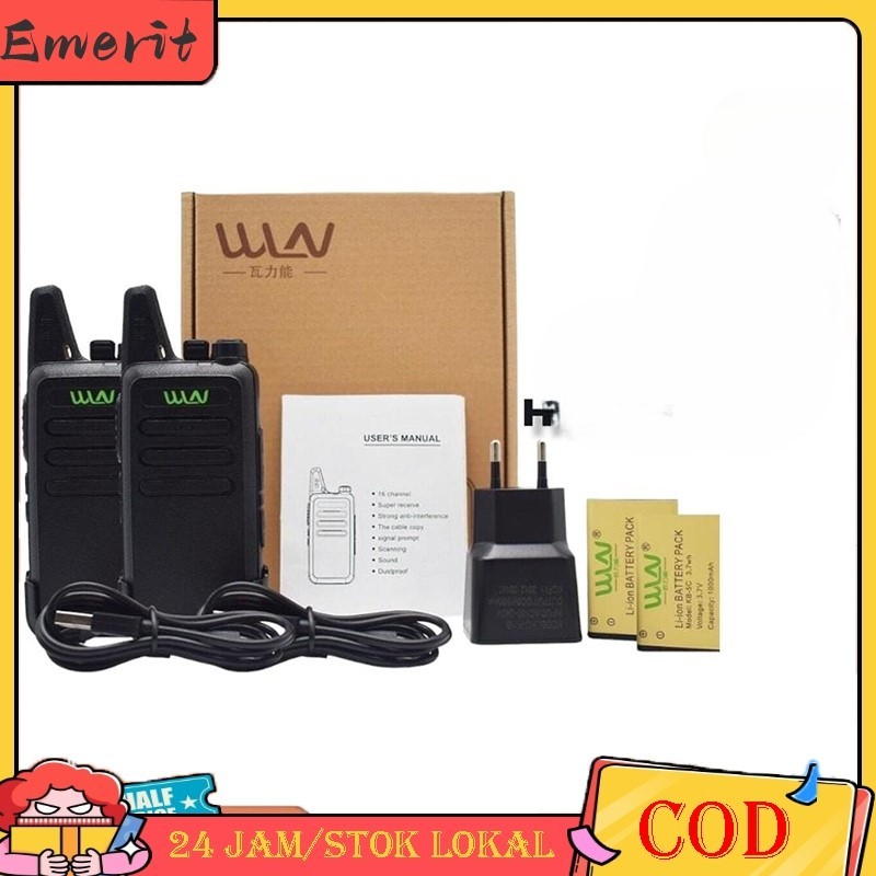 【COD】Walkie Talkie Sepasang HT WLN KD - C1 HT UHF  Lengkap KDC1 WLAN ORIGINAL isi 2pcs walkie talkie