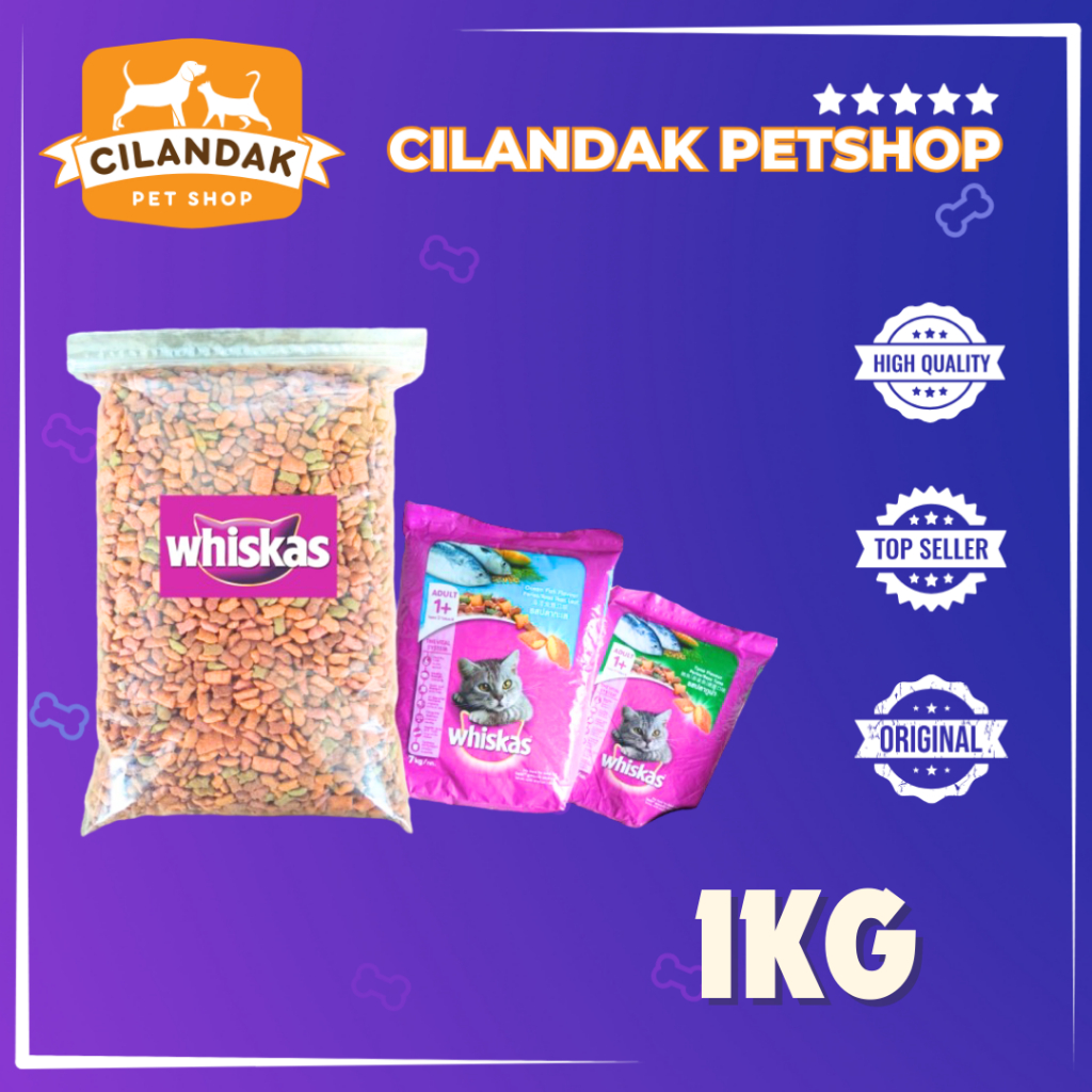 whiskas repack 1kg makanan kucing kering whiskas