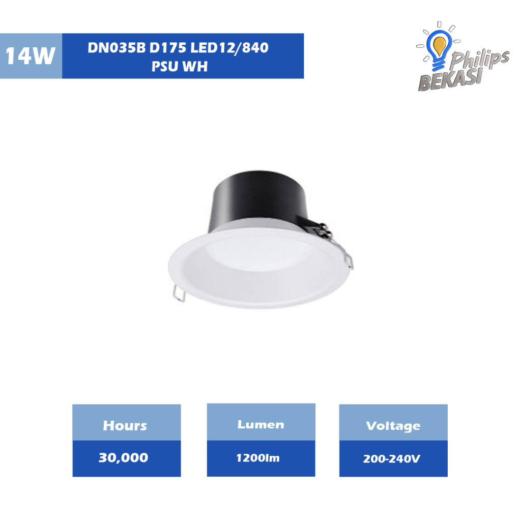Lampu Philips Downlight DN035B D175 LED12/840 PSU WH