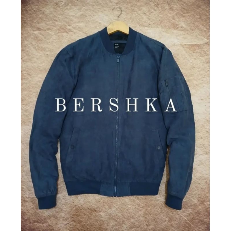 jaket casual bomber bershka bahan suede recomend bekas second preloved