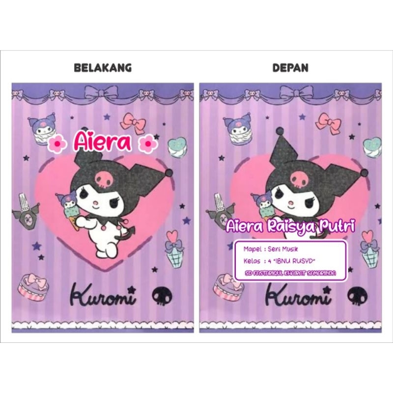 

sampul buku custom nama isi 5 pcs cover buku