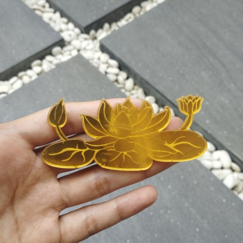 Logo Bunga Teratai PSHT Akrilik Mirror Gold