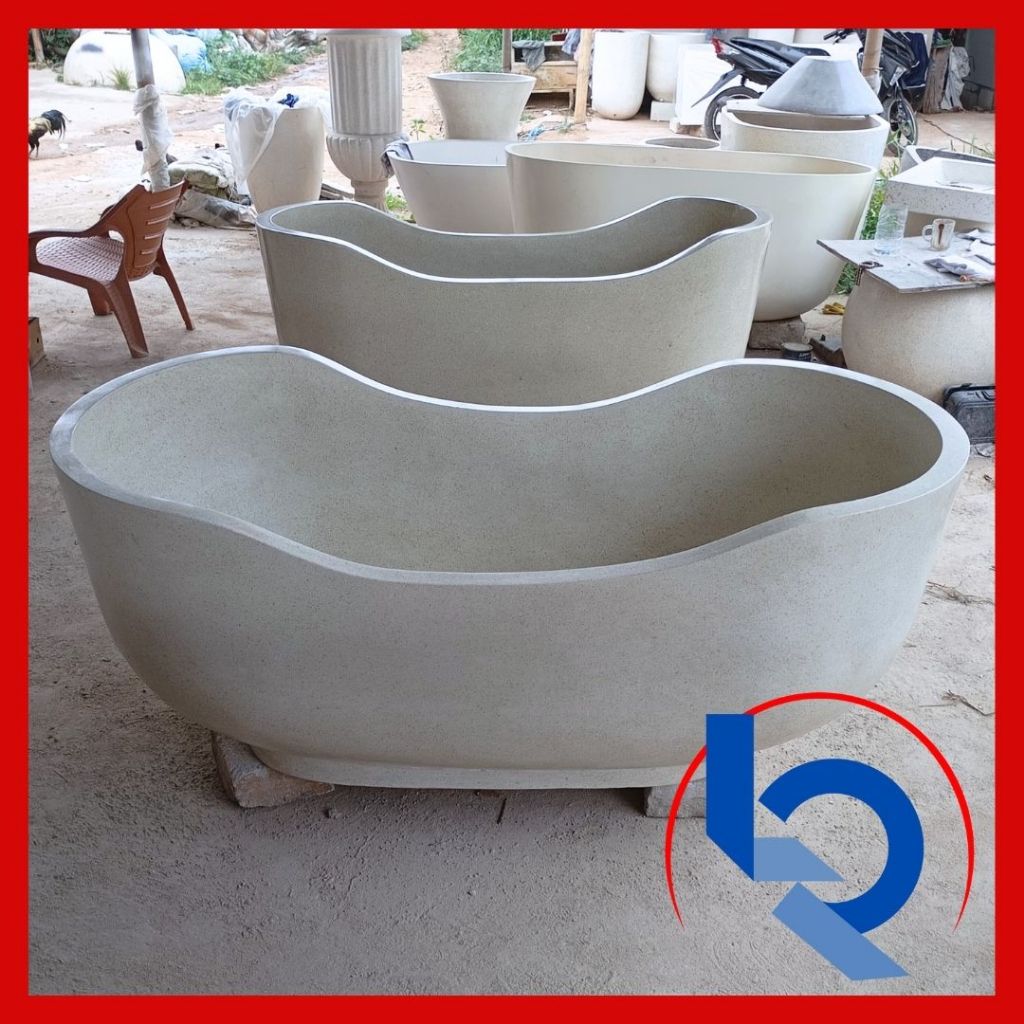 bathtub teraso marmer lengkung terrazzo