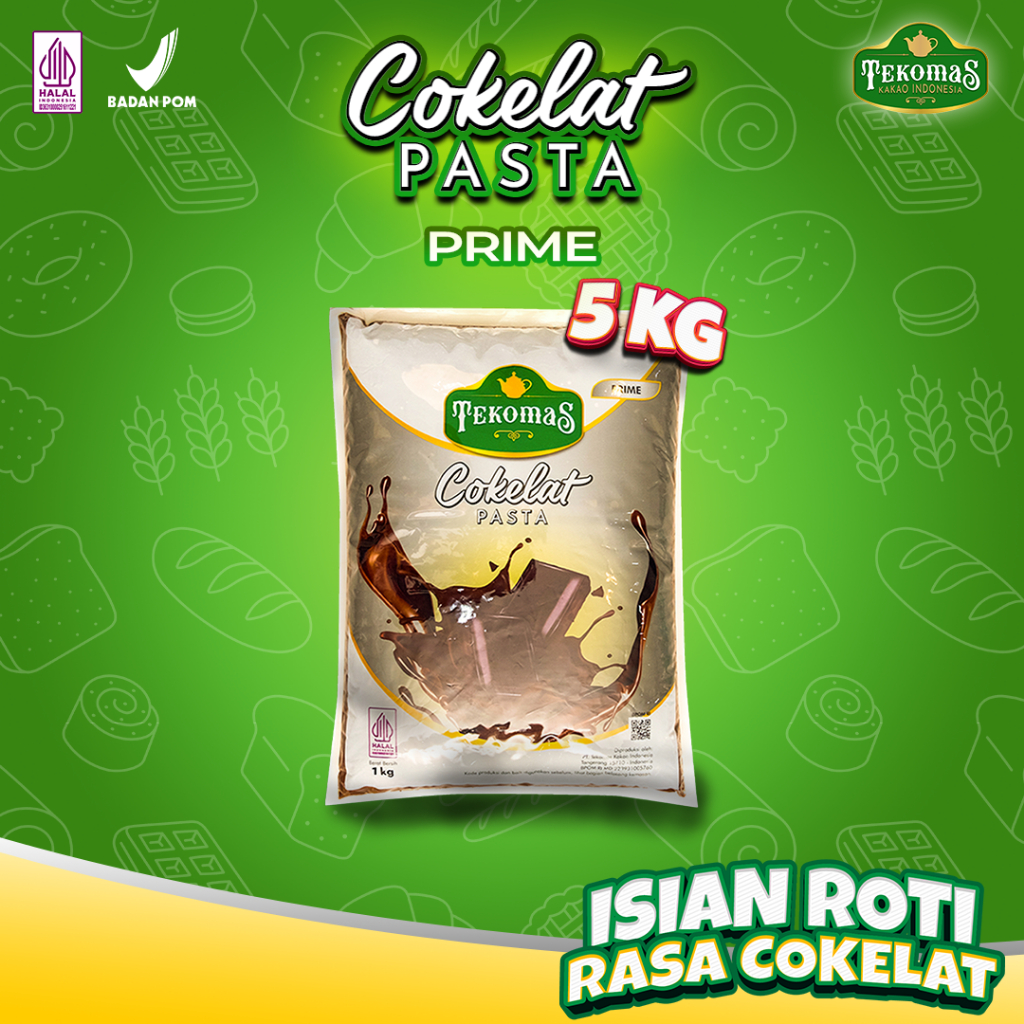 

TEKOMAS - Coklat Pasta Prime 5 kg Cokelat Isian Topping Roti Siap Pakai Bahan Kue Praktis Premium