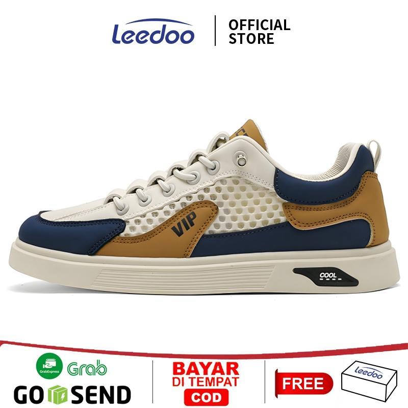 Leedoo Sepatu Sneakers Pria Casual Sepatu Kerja Sneakers Gaya Kekinian Sepatu Kulit Formal MC707