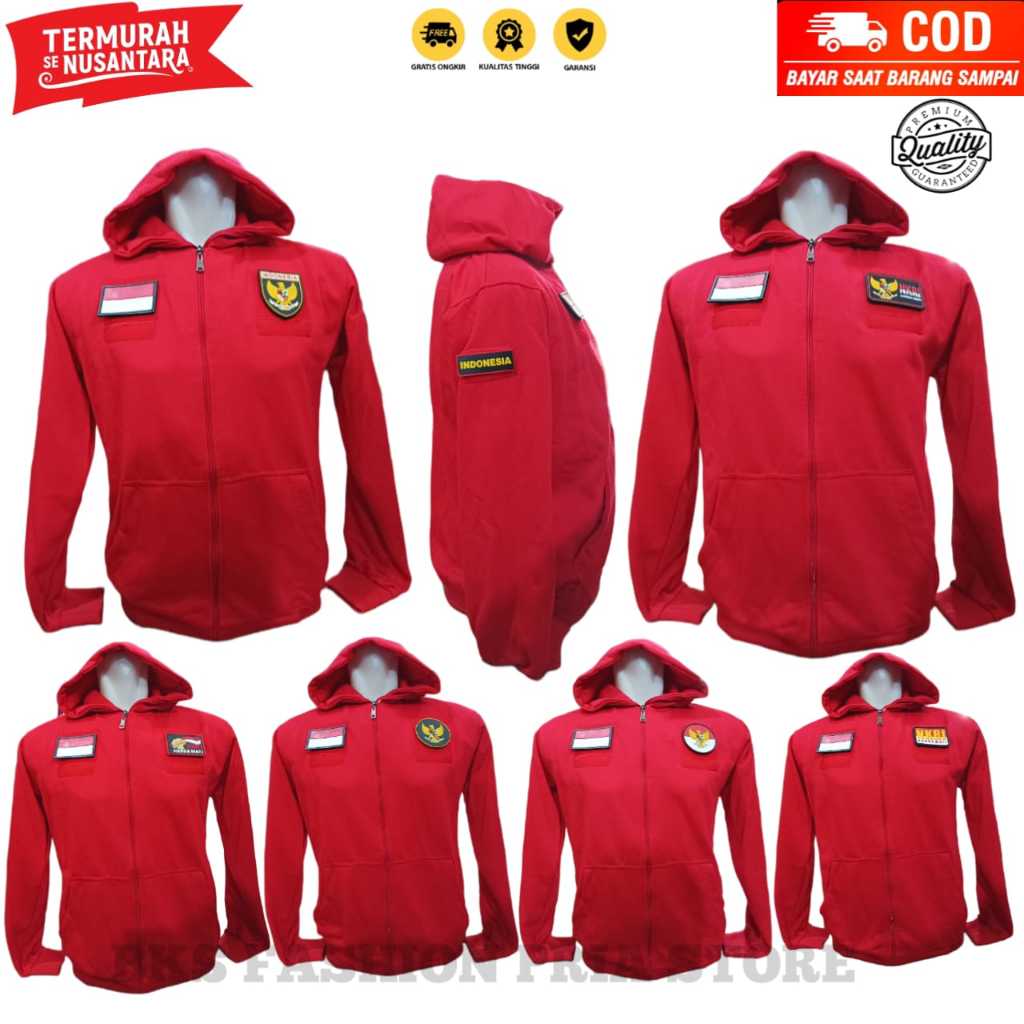 Jaket HUT RI 17 Agustusan Garuda Indonesia Jaket | Jaket Resleting | Jaket Outdoor | Free logo Garud