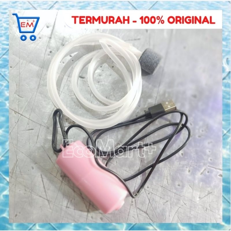 Aerator Akuarium Mini Batu Gelembung Aerator USB Power Bank Pompa Udara Aerator Mini Air Pump Mini