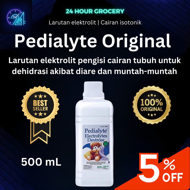 Pedialyte Solution 500 mL - Larutan elektrolit cairan isotonik Larutan pengganti cairan tubuh Laruta