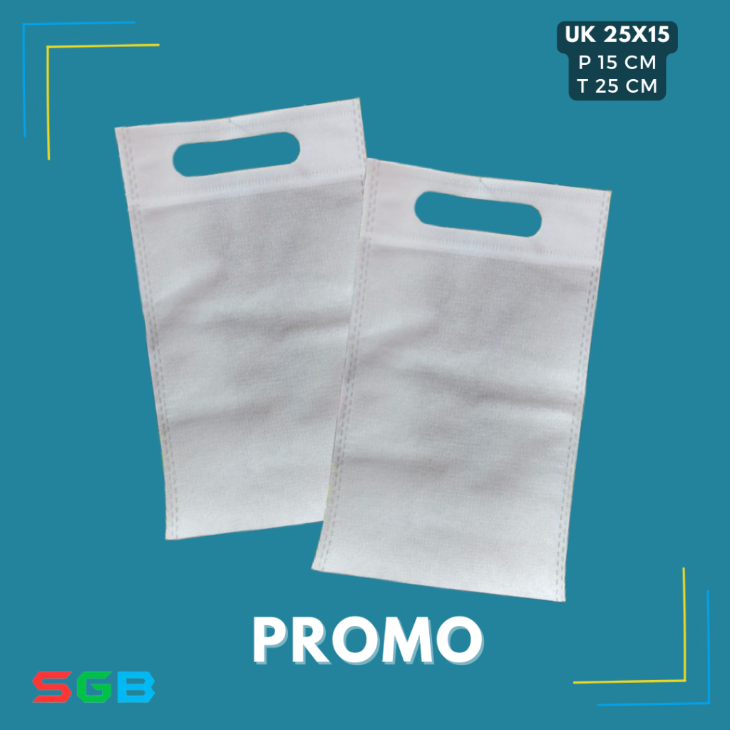 

1 KODI (20PC) Tas Spunbond Oval MINI SIZE 15x25 & 15x35 / Goodie Bag / Tas Kain Polos 65-70 gsm