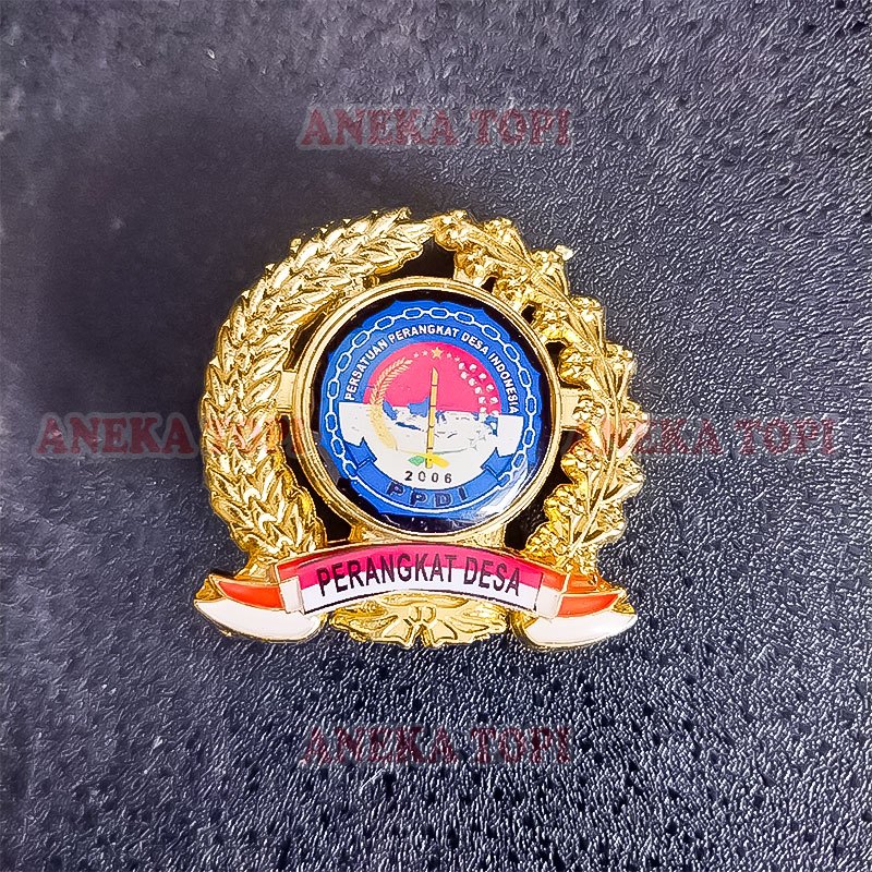 Pin Perangkat Desa PPDI Pin Bros Logo PPDI Perangkat Desa Padi Kapas - Aneka Topi