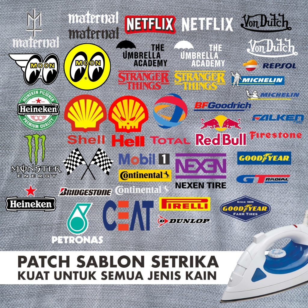 STIKER SABLON BAJU Logo Setrika | cetak DTF Sablon iron patch setrika kaos ROYAL ENFIELD | LOGO HOND