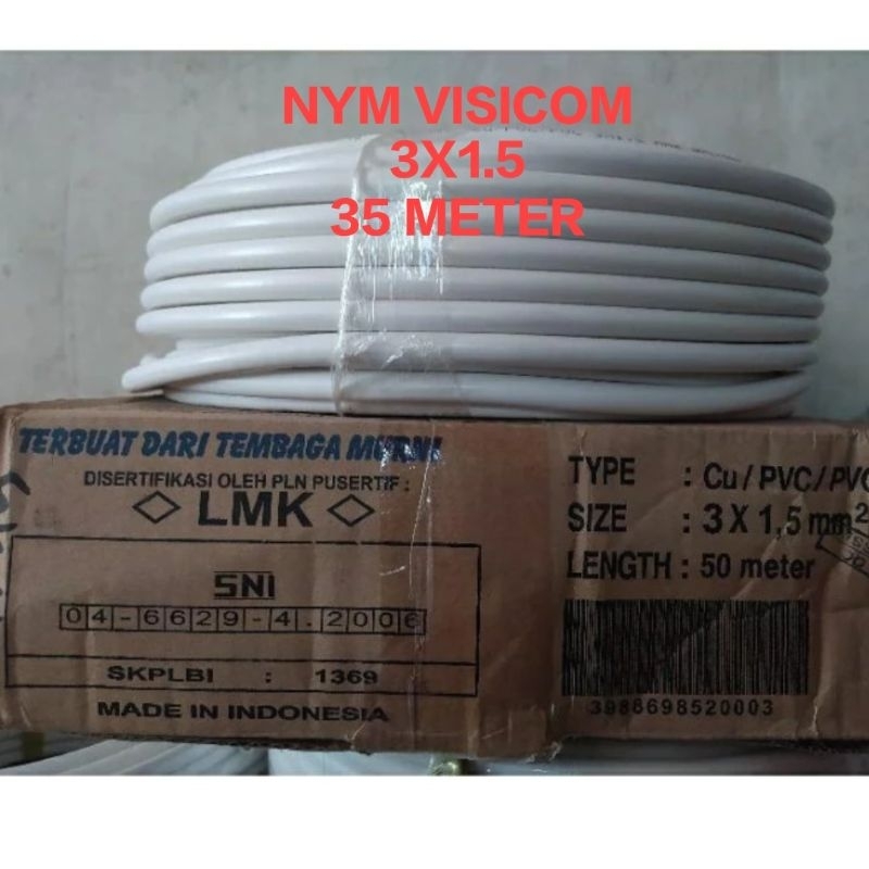 KABEL LISTRIK NYM VISICOM 3X1.5 (35M ) KABEL VISICOM TEMBAGA ASLI SNI