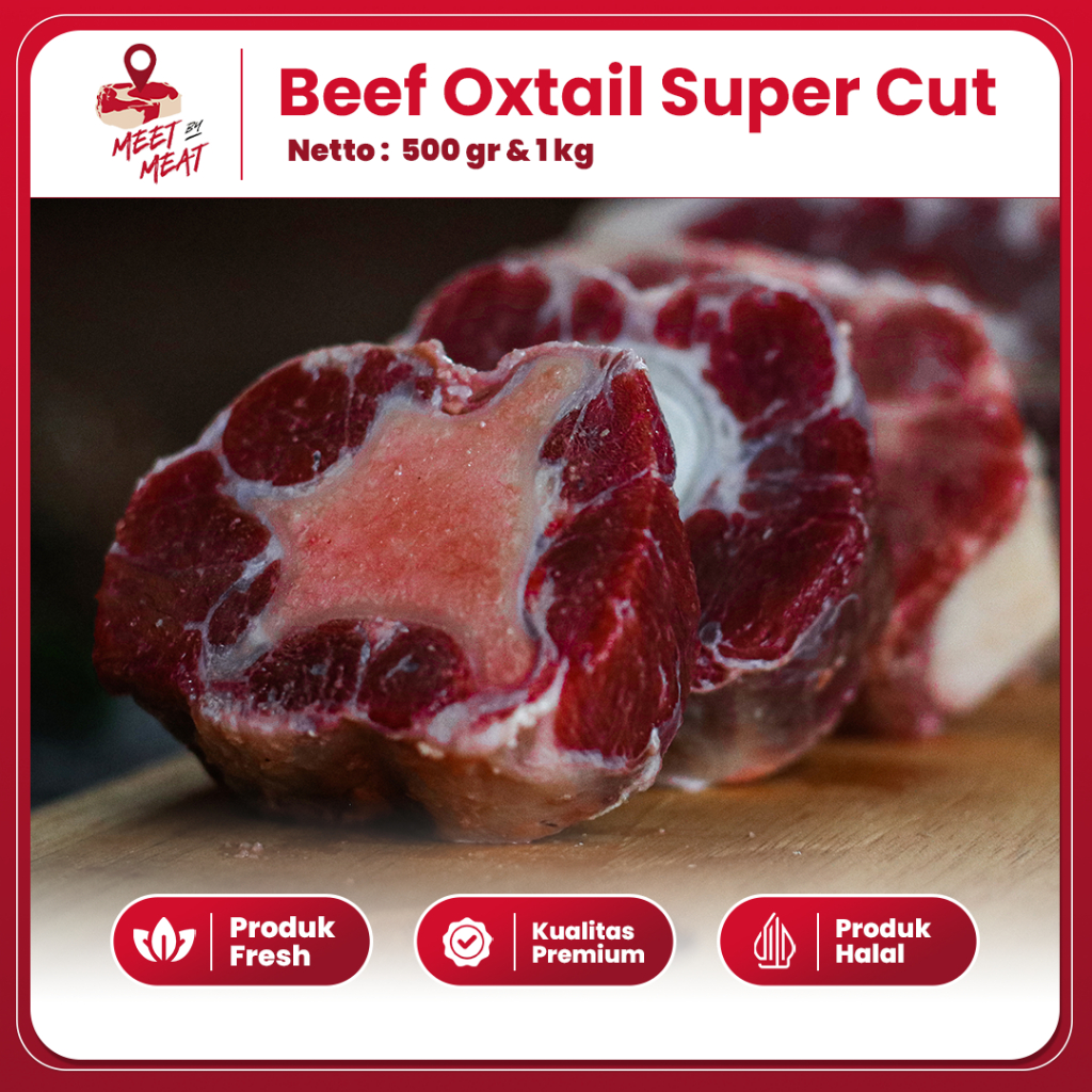 

Buntut Sapi Super Cut Beef Oxtail Potongan Ekor Sapi Berdaging Kualitas Terbaik Meetbymeat