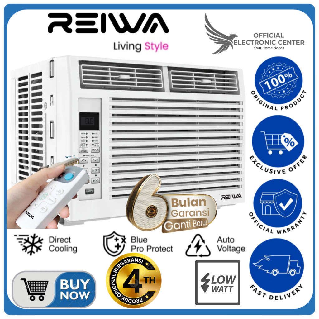 REIWA AC WINDOW 1 PK CW-0901RA CW0901 RA 0901RA 1PK STANDARD LOW WATT AC WINDOW REIWA