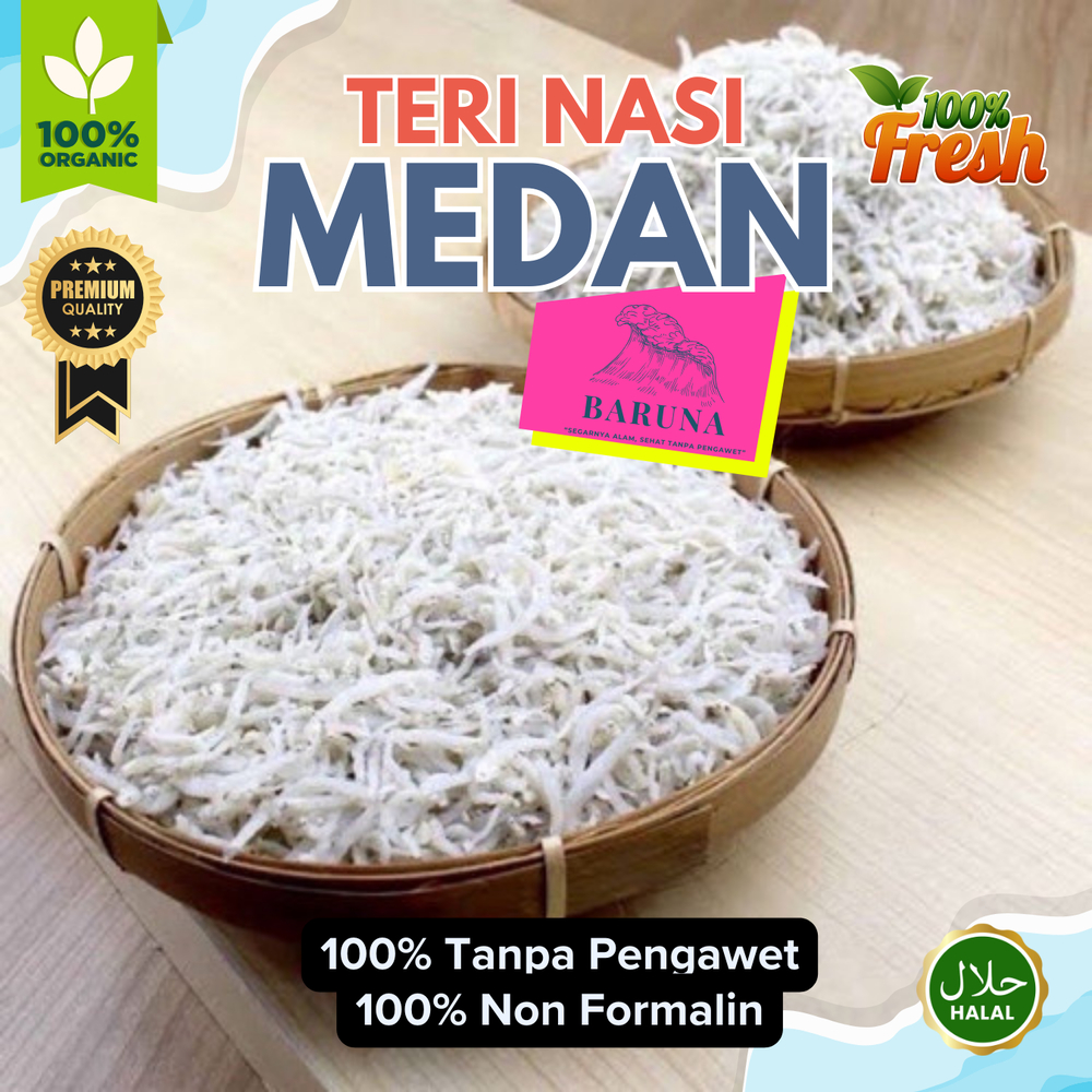 

Ikan Asin Teri Nasi Medan Organik | 100% Fresh | Non Formalin | Teri Medan