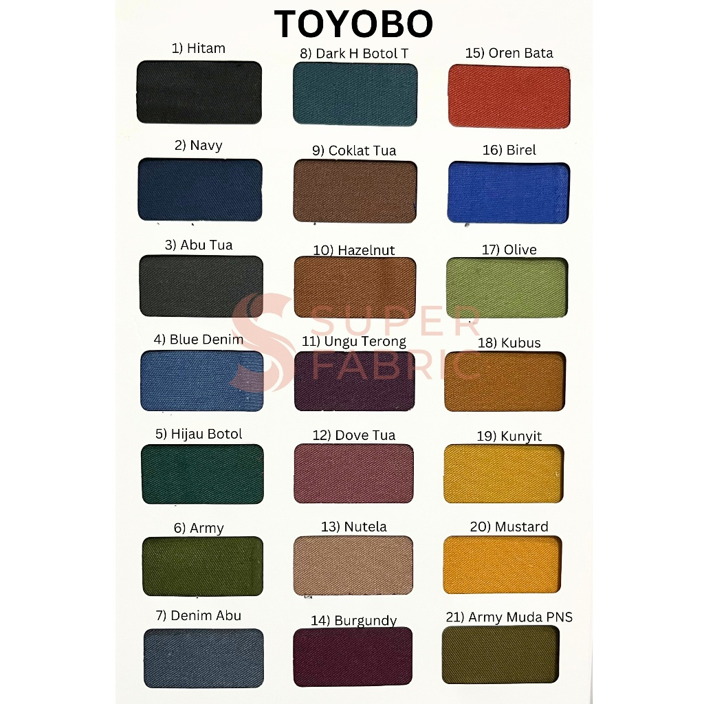 Katun TOYOBO FODU / Kain Katun Jepang Polos Bahan Kain Fabric 0.5 Meter