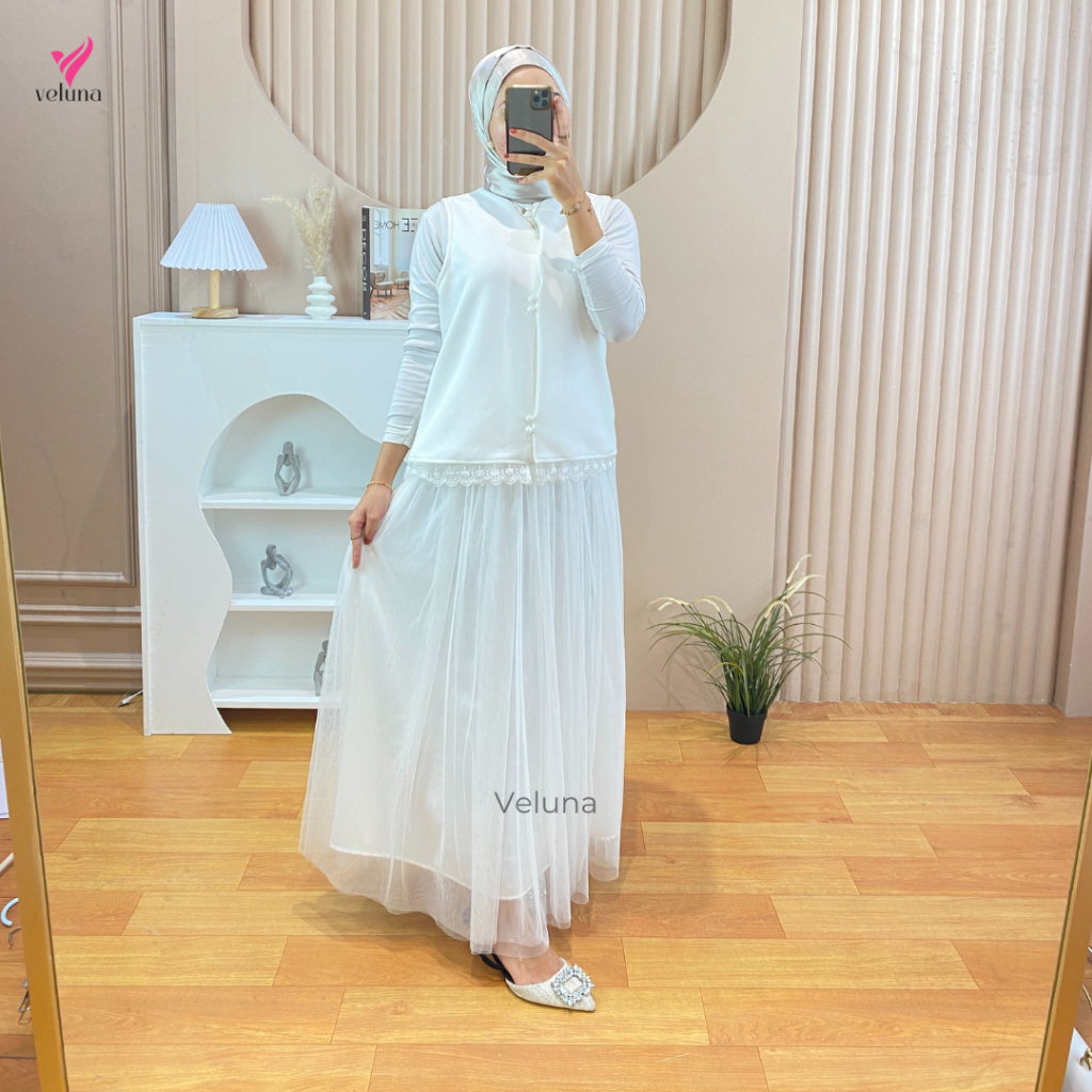 Veluna | Daiva Tulle Skirt - VB191 - Rok Tutu Premium  Panjang Wanita Kondangan All Size