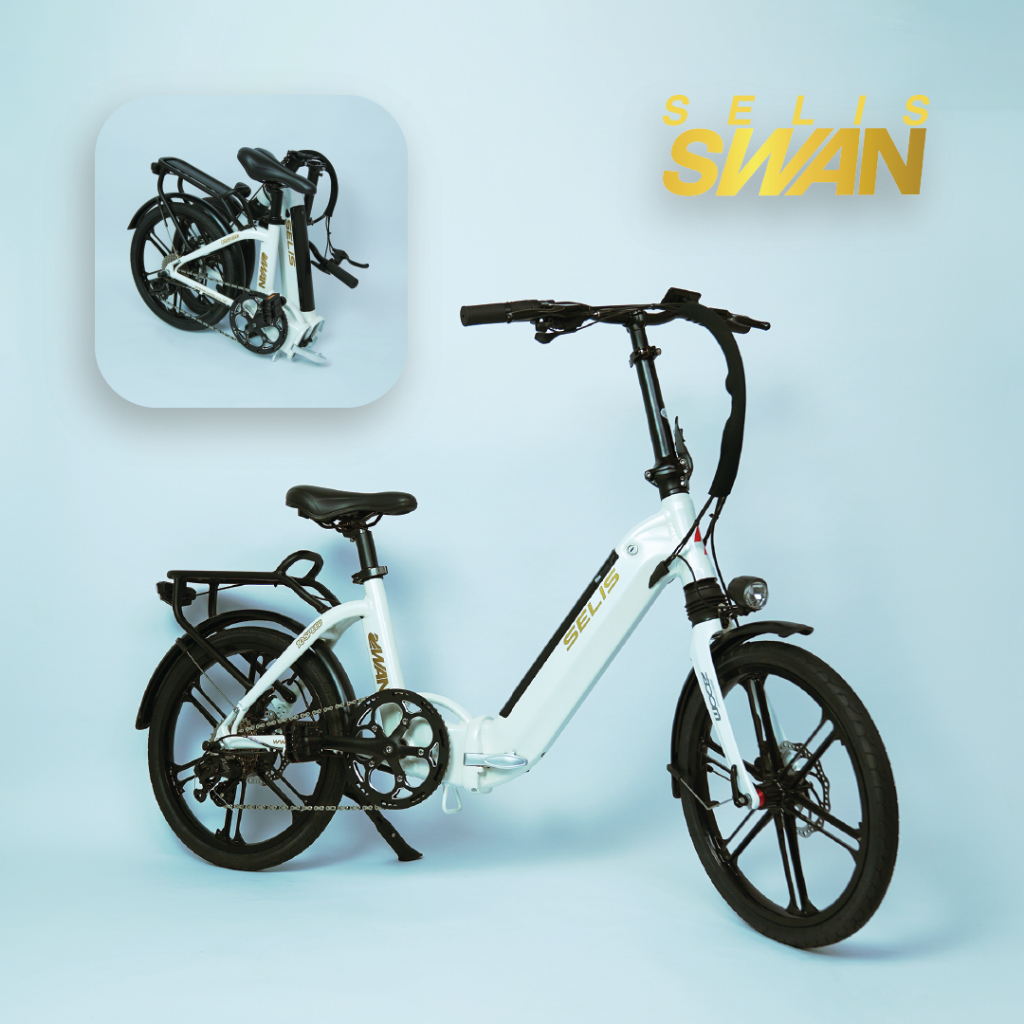 Swan Putih Sepeda Lipat Listrik Merk Selis