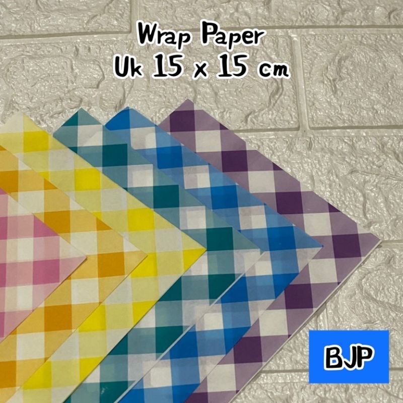 Wrap Paper / Baking Paper Motif KOTAK SERBET uk 15 x 15 cm ~ 50 PCS. LEBIH TEBAL 40 GSM