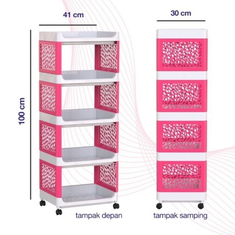 RAK APARTEMEN SUSUN 5 RAK SERBAGUNA RAK YOYO RAK RODA
