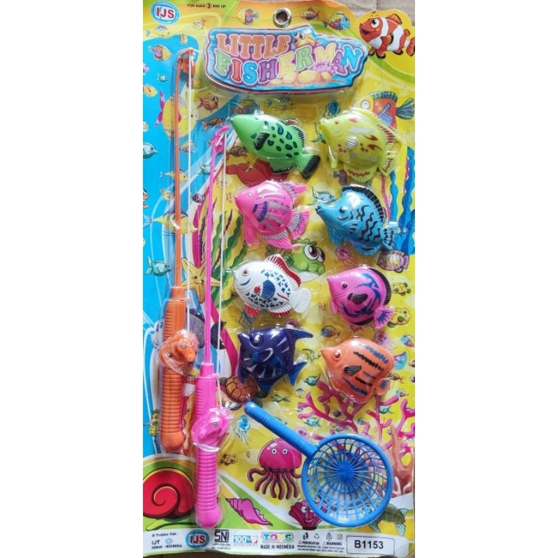 B1153 Mainan Pancing Ikan Anak Anak 2 Pancingan