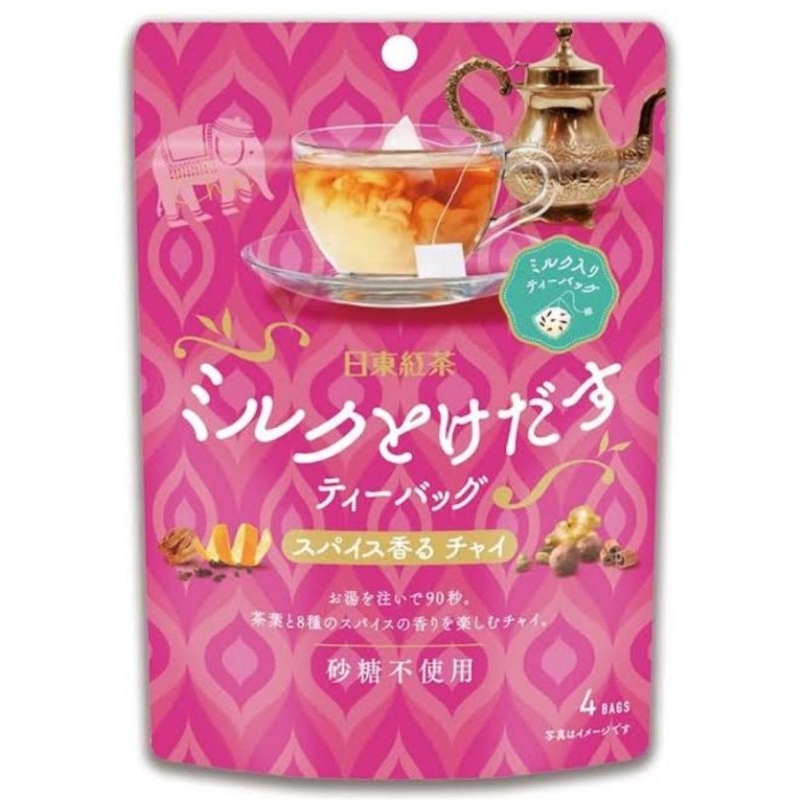 

Nittoh Mitsui Norin Milk Tea Indian Chai Masala, teh susu rempah India buatan Jepang isi 5 pyramid tea bags