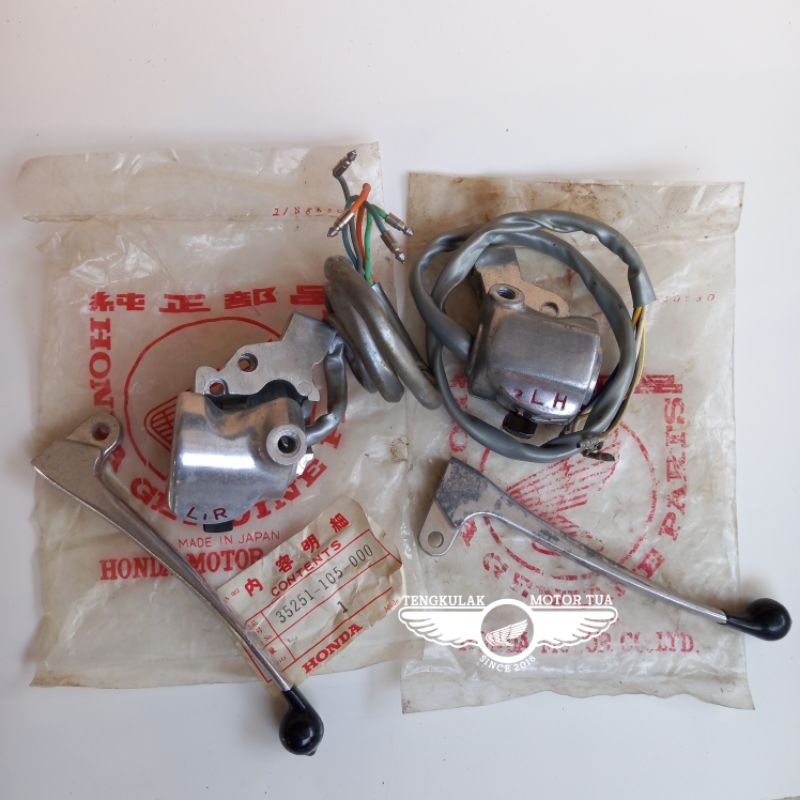 Holder saklar gas dalam kanan kiri handle abu nos taiwan cb125 s90 s90z benly s110 cb100 cb 100 125 