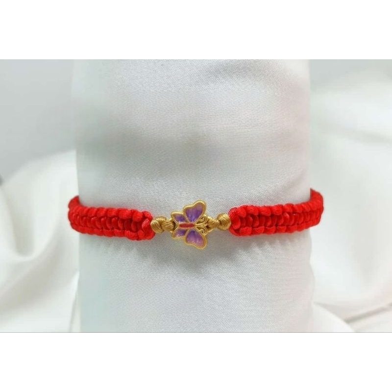 Gelang emas 24k kupu kupu ungu