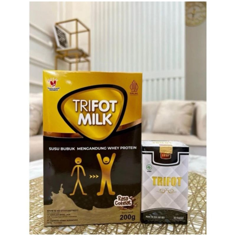 

PAKET HEMAT TRIFOT KAPSUL DAN TRIFOT MILK RASA COKELAT 200 GRAM SUSU PENGGEMUK BADAN BPOM DAN HALAL (PENAMBAH NAFSU MAKAN)